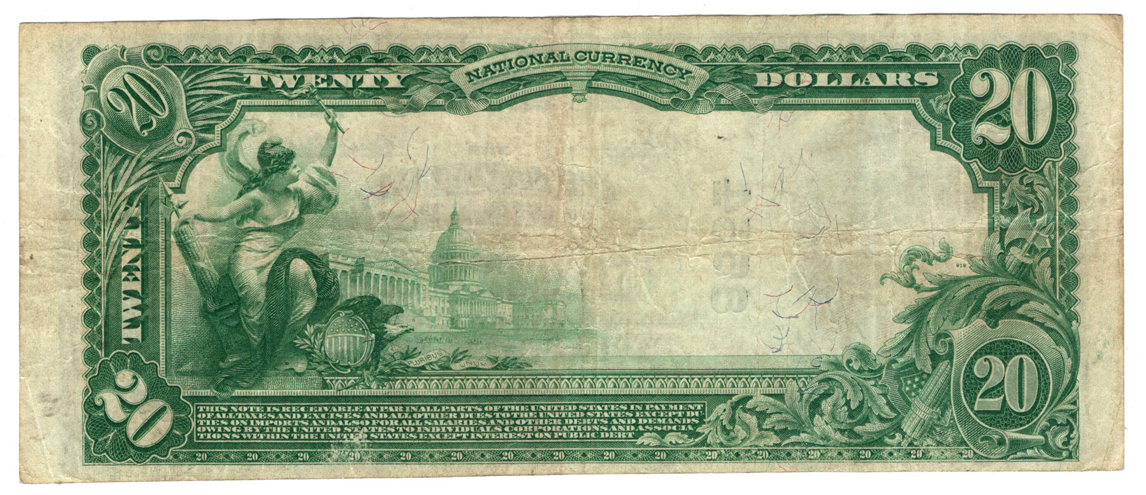 1902 $20 Blue Seal - Monroe, LA Charter #8654 - VF