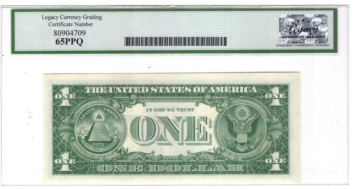 Error Currency - 1957-B $1 Silver Certificate Fr# 1621 Mismatched Serial Numbers - Legacy GemCU-65/PPQ