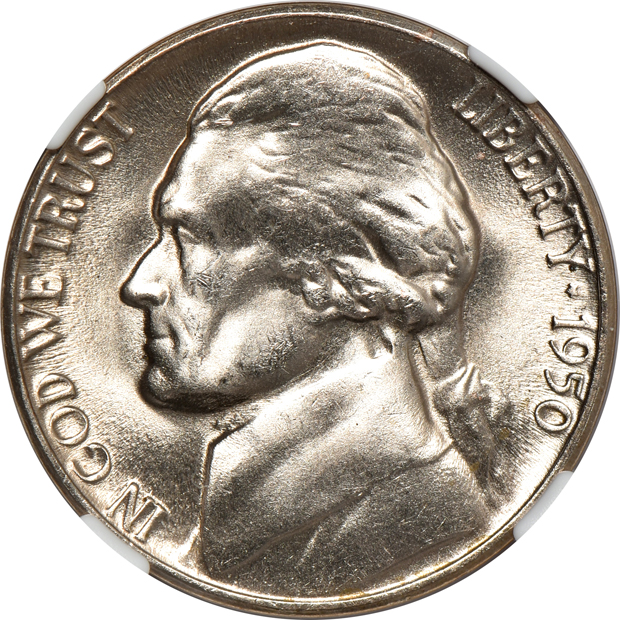 Nine Gem Jefferson nickels certified by NGC