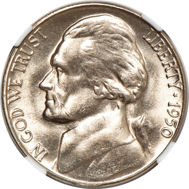 Nine Gem Jefferson nickels certified by NGC