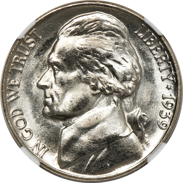 Nine Gem Jefferson nickels certified by NGC