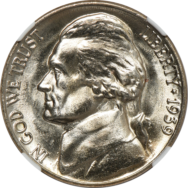 Nine Gem Jefferson nickels certified by NGC