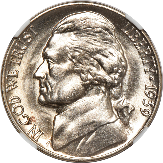 Nine Gem Jefferson nickels certified by NGC