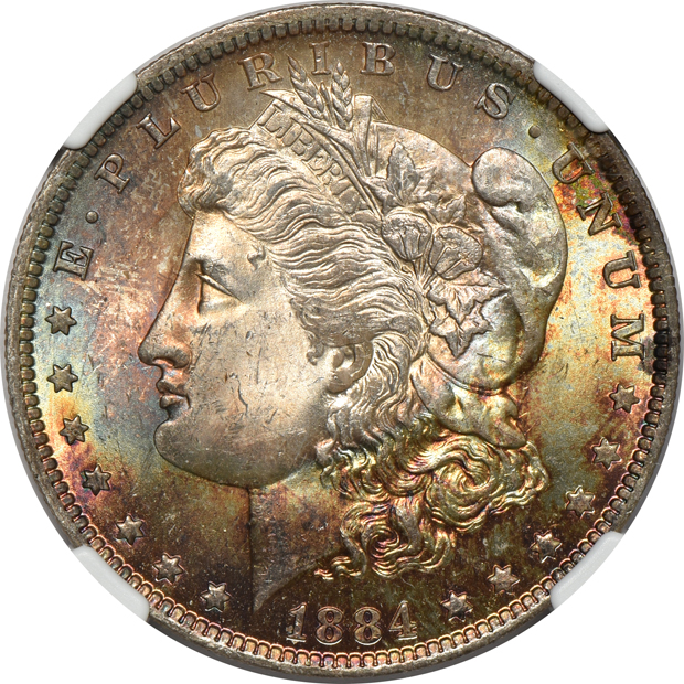Fourteen certified United States type coins