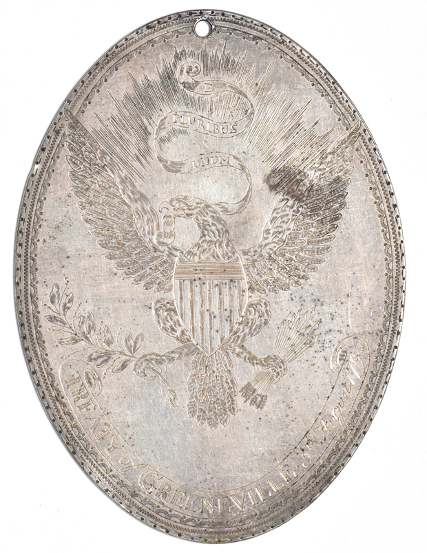1868 U.S. Grant campaign medal DeWitt-USG-1868-2, plus two Treaty of Greenville medals