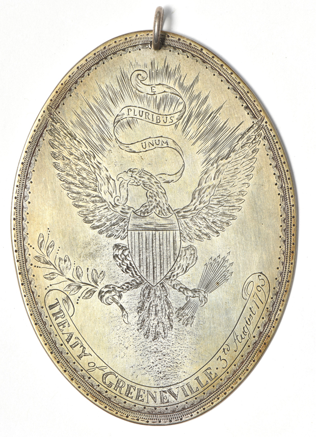 1868 U.S. Grant campaign medal DeWitt-USG-1868-2, plus two Treaty of Greenville medals