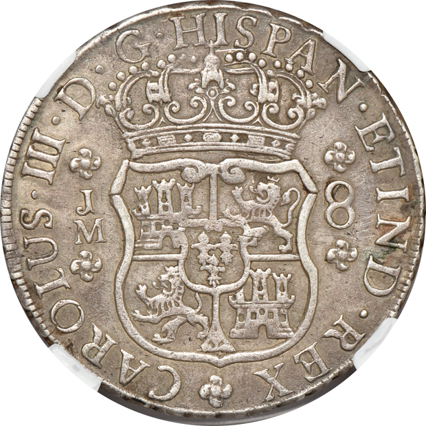 Peru - 1766-LM JM One Dot 8 reales - NGC XF-45