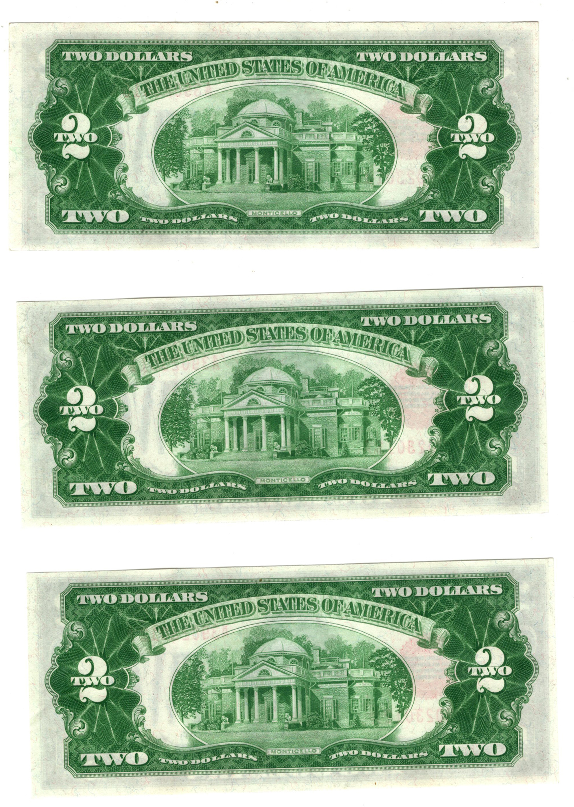 Three sequential 1928 $2 Fr# 1501 - ChCU