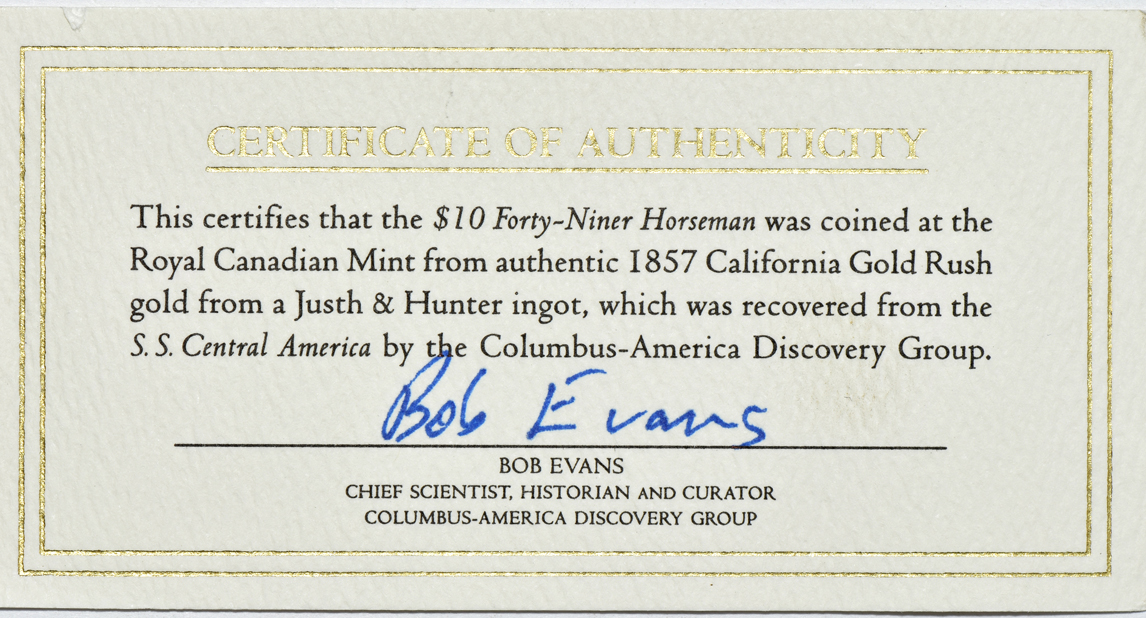 Forty-Niner Horseman Ship of Gold Commemorative PCGS Deep Cameo Proof