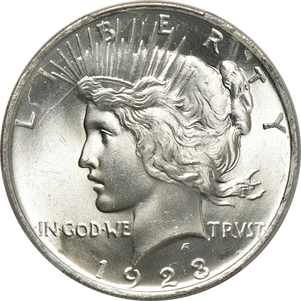 One 1922 and three 1923, all PCGS MS-65 CAC