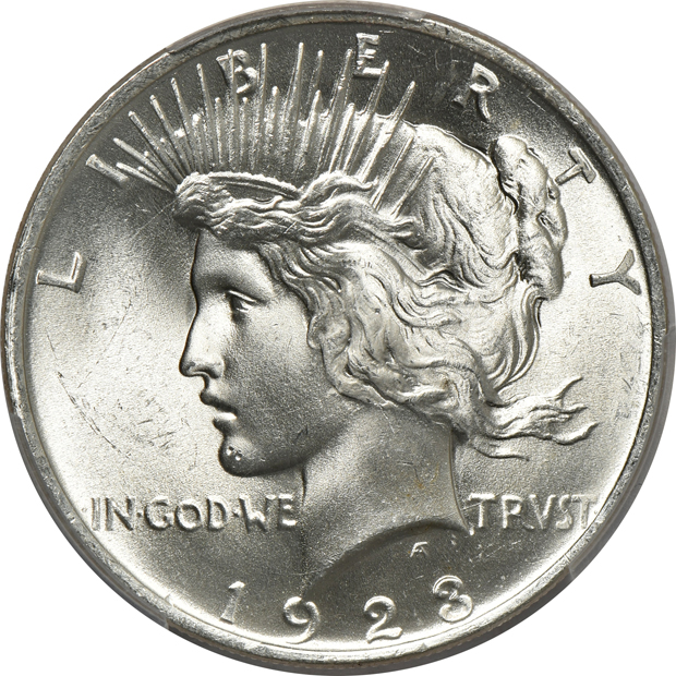 One 1922 and three 1923, all PCGS MS-65 CAC