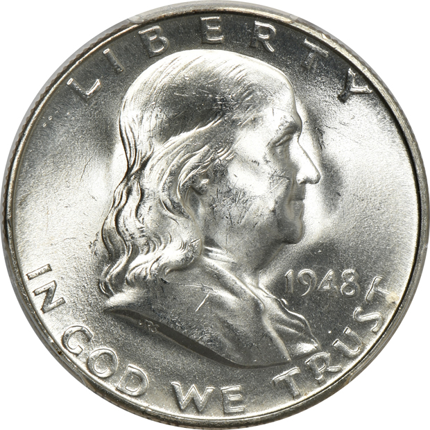 Eight 1948-D PCGS MS-65FBL