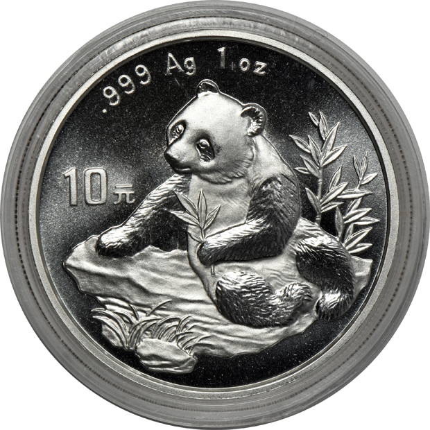 China - Nine 1998 lg. date 1oz silver Pandas 10 yuan