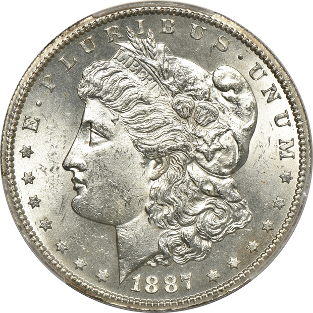1887-S MS-63, and an 1897-S MS-64, both PCGS