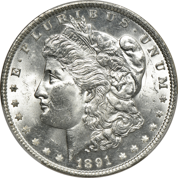 1891 MS-63 CAC, and an 1891 MS-64, both PCGS