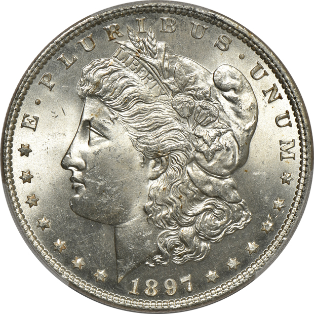 Three 1897 PCGS MS-64+ CAC