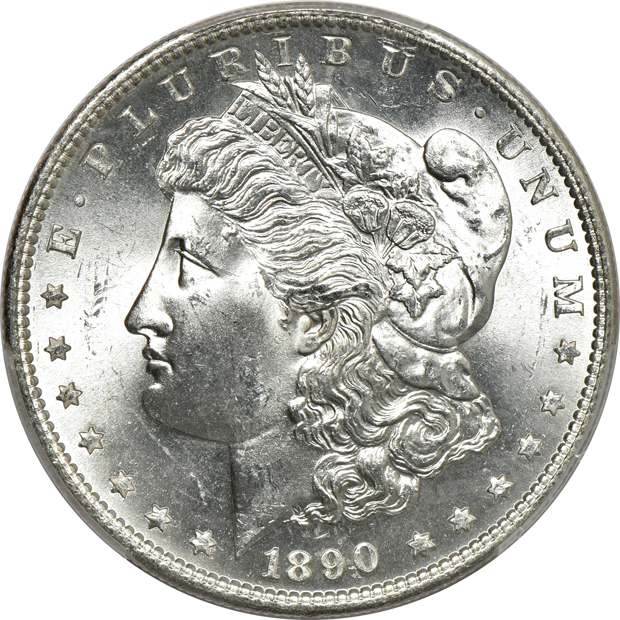 Five 1890-S PCGS MS-64 CAC