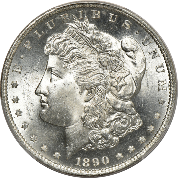 Five 1890-S PCGS MS-64 CAC