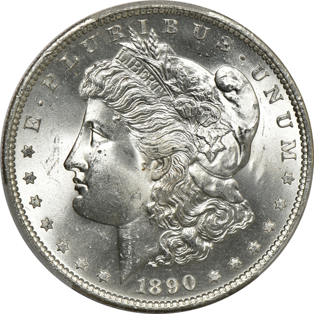 Five 1890-S PCGS MS-64 CAC