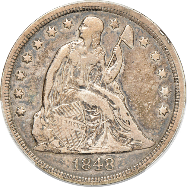 1848 VF details/cleaned, and an 1872  XF details/rim repaired, both PCGS