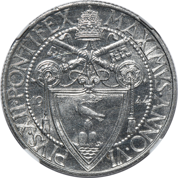Vatican - 1944 eight coin set certified by NGC