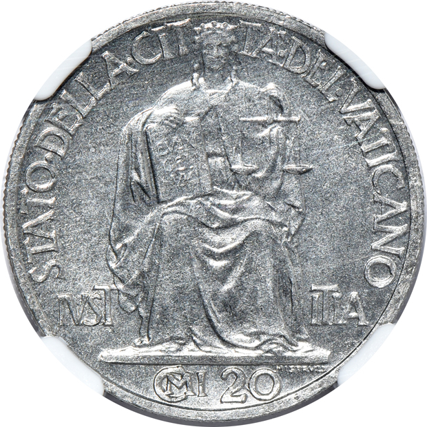 Vatican - 1944 eight coin set certified by NGC