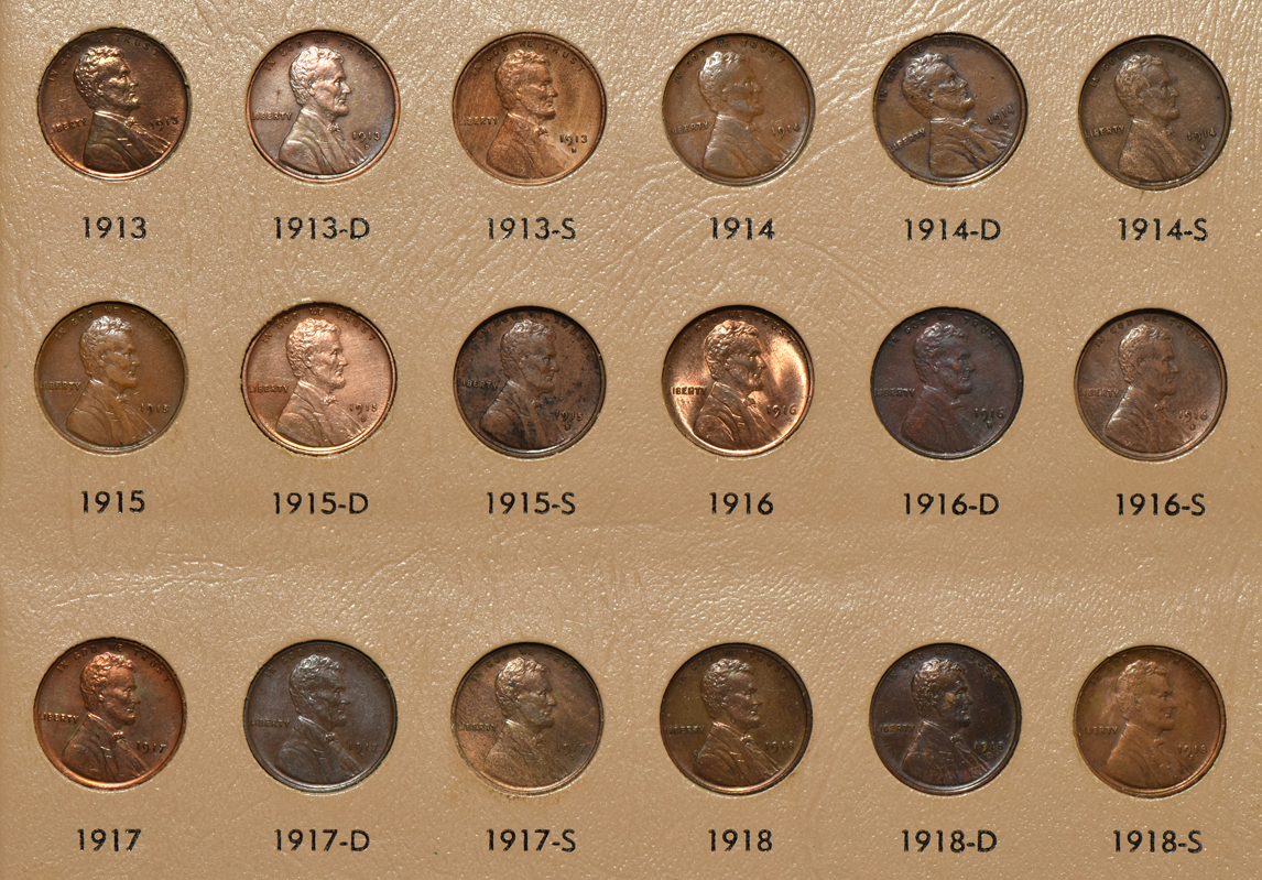 Complete collection of Lincoln cents through 2011-S, including proof-only issues, in a Dansco 8100 album