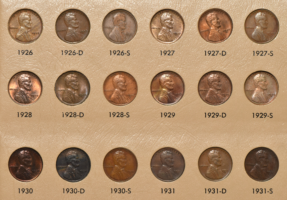 Complete collection of Lincoln cents through 2011-S, including proof-only issues, in a Dansco 8100 album