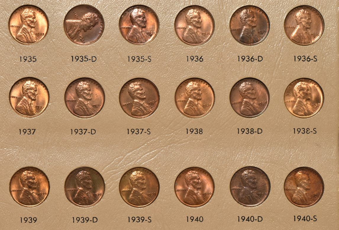 Complete collection of Lincoln cents through 2011-S, including proof-only issues, in a Dansco 8100 album