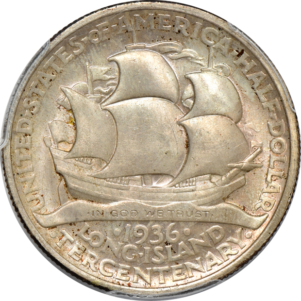 1921 Missouri MS-63, 1935-S San Diego MS-65+, and a 1936 Elgin MS-65, all PCGS 