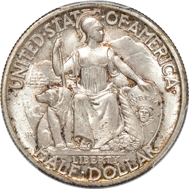 1921 Missouri MS-63, 1935-S San Diego MS-65+, and a 1936 Elgin MS-65, all PCGS 