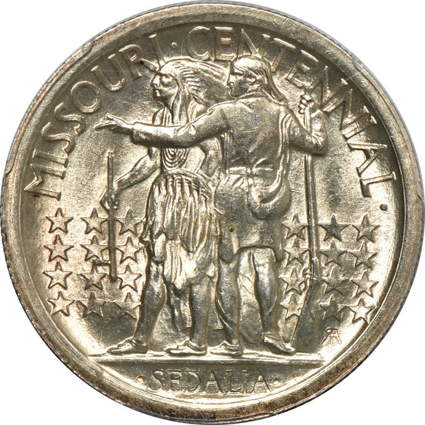 1921 Missouri MS-63, 1935-S San Diego MS-65+, and a 1936 Elgin MS-65, all PCGS 