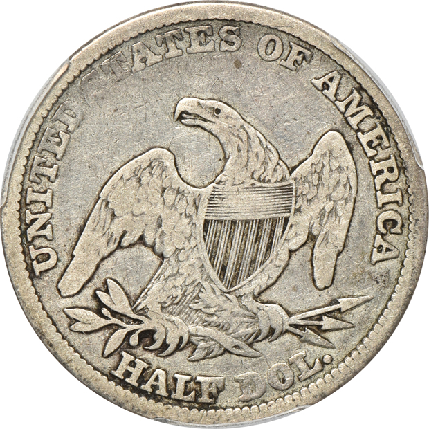 1803 Draped Bust half dollar XF details/cleaned, and an 1838 Capped Bust half-dollar F-15, both PCGS