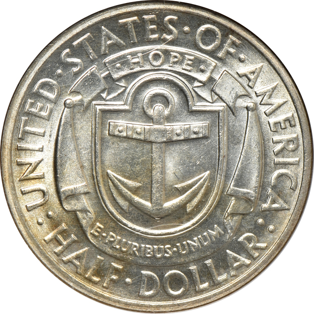 Four silver commemorative half-dollars, all NGC