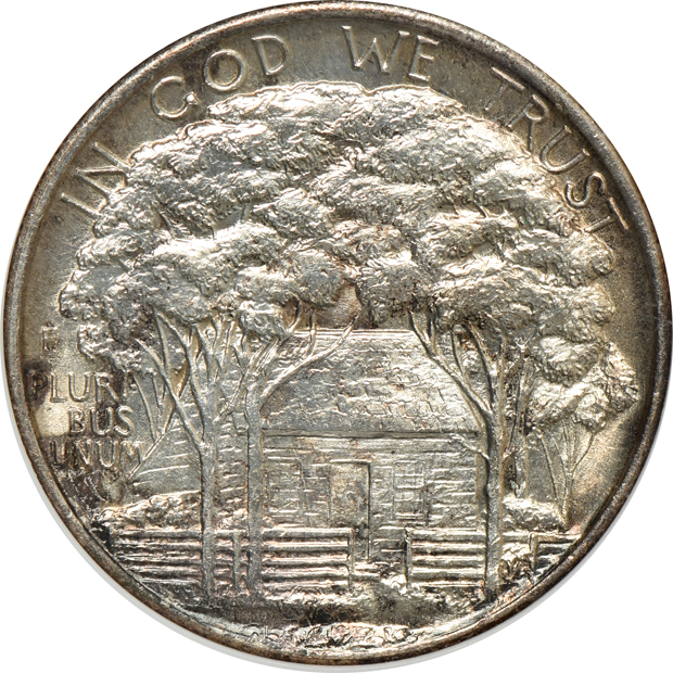Four silver commemorative half-dollars, all NGC