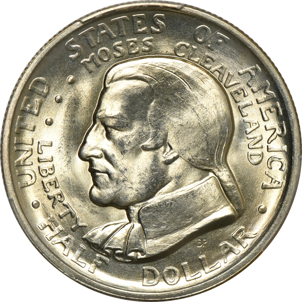 Four silver commemorative half-dollars certified MS-64 by PCGS