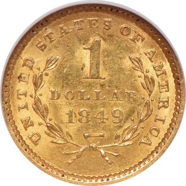 1849 Open Wreath NGC MS-62