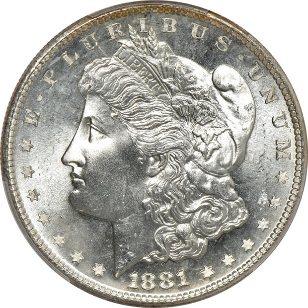 Three 1881-S PCGS MS-66 CAC
