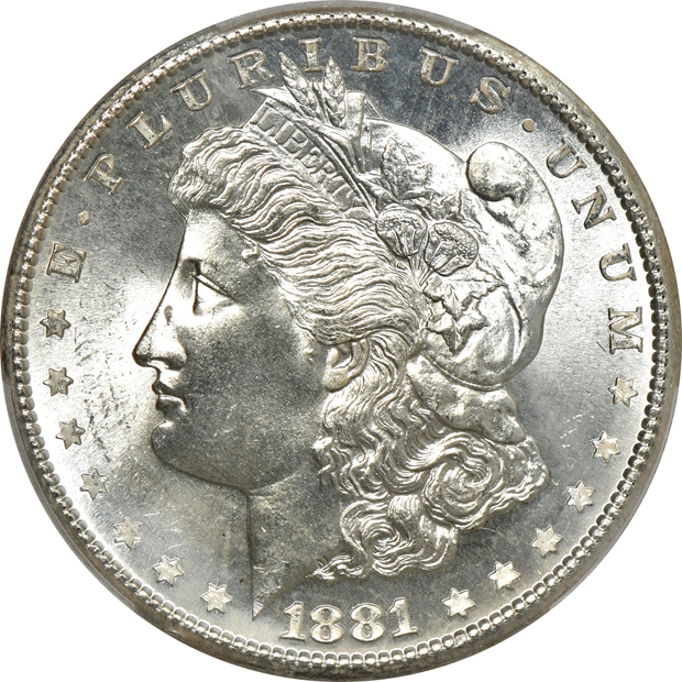Three 1881-S PCGS MS-66 CAC