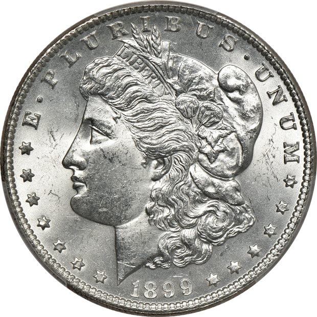 Two 1899 PCGS MS-64, one CAC