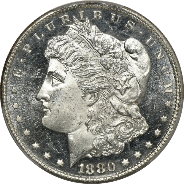 Seven 1880-S PCGS MS-64 CAC