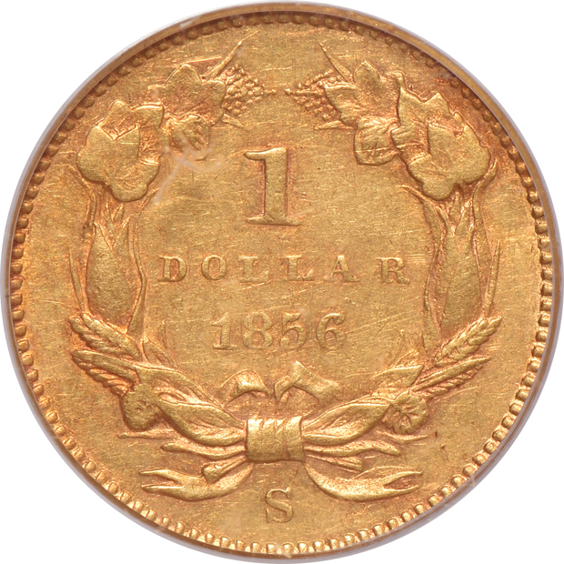 1856-S PCGS AU-50 CAC