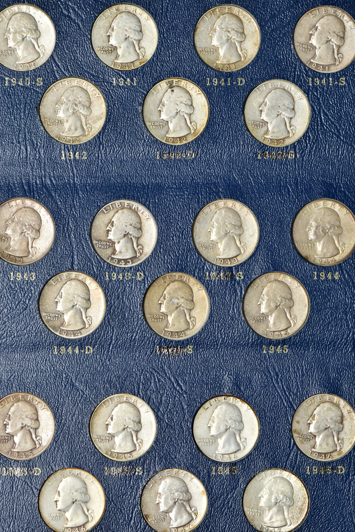 Collections of Mercury dimes and Washington quarters