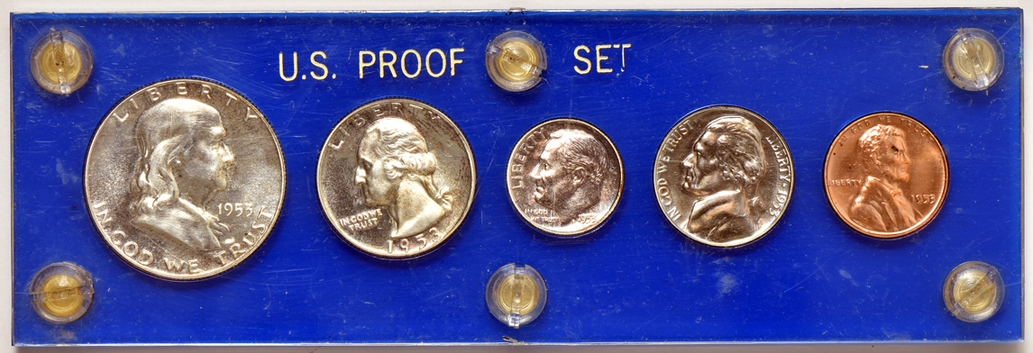 1950, 1951, 1952, 1953, 1954, 1955 Proof Sets in Capital Plastic holders