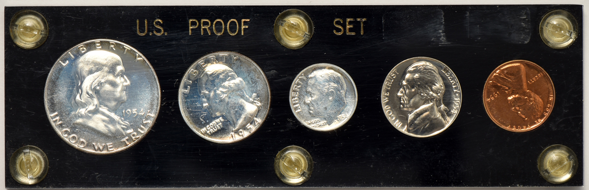 1950, 1951, 1952, 1953, 1954, 1955 Proof Sets in Capital Plastic holders
