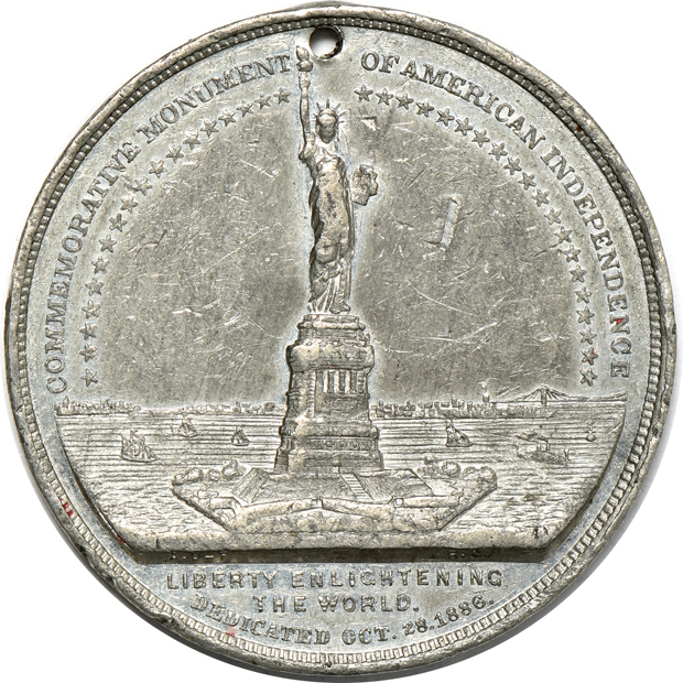 Two different 1886 Bartholdi medals 