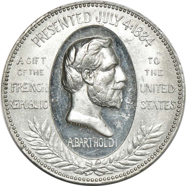 Two different 1886 Bartholdi medals 