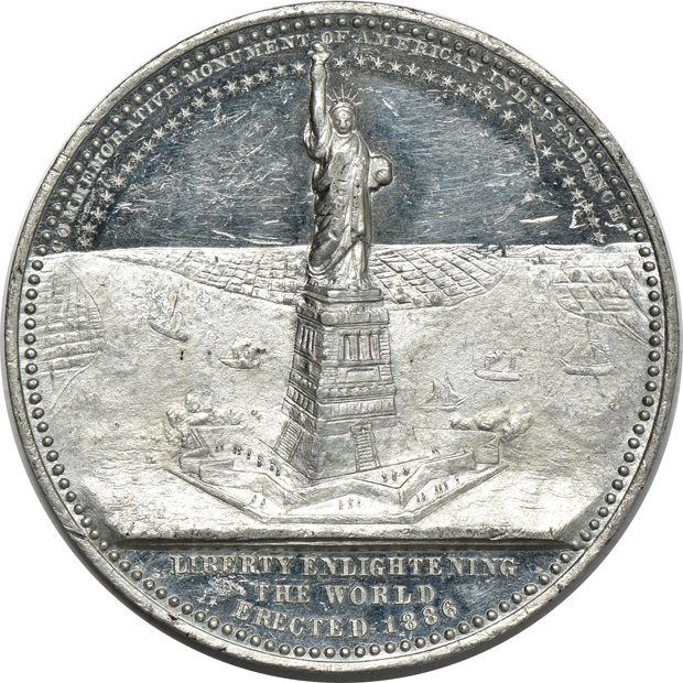 Two different 1886 Bartholdi medals 