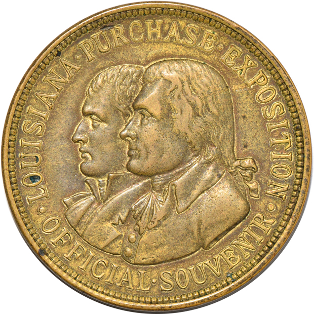 Nine 1904 Louisiana Exposition Souvenir medals 