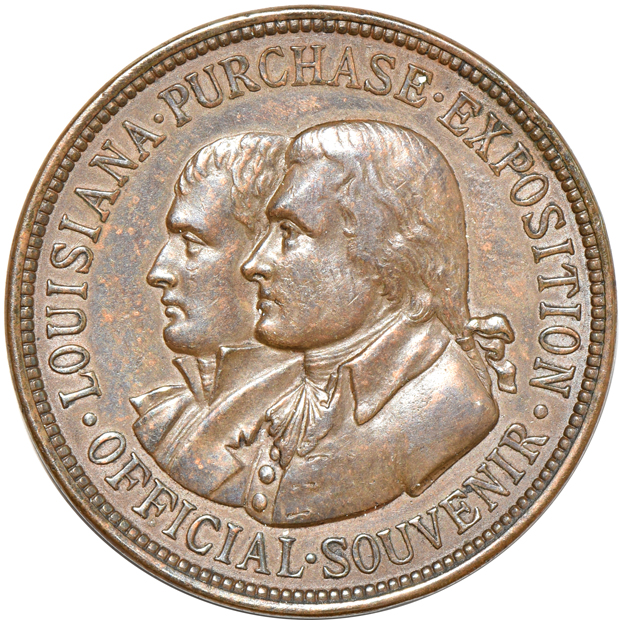 Nine 1904 Louisiana Exposition Souvenir medals 